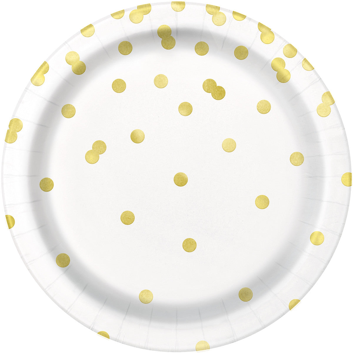 Gold Confetti Dots Paper Plates 23cm (Pack of 8)