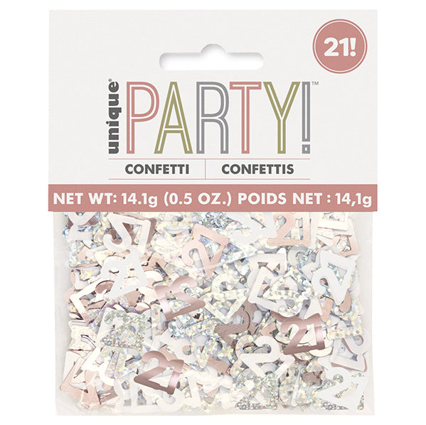 Rose Gold "21" Foil Confetti (14g)