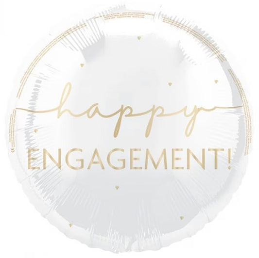 Gold Script "Happy Engagement" Foil Balloon 45cm