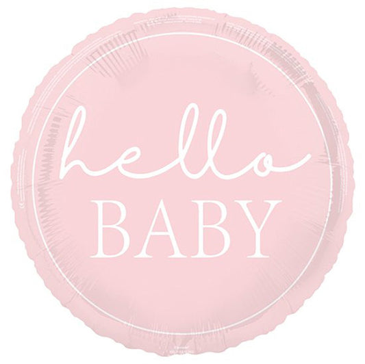 "Hello Baby" Pink Foil Balloon 45cm