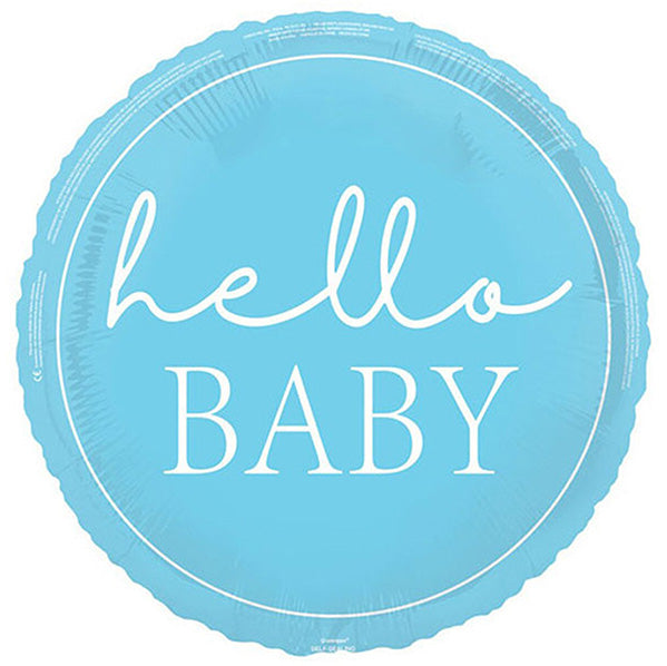 "Hello Baby" Blue Foil Balloon 45cm