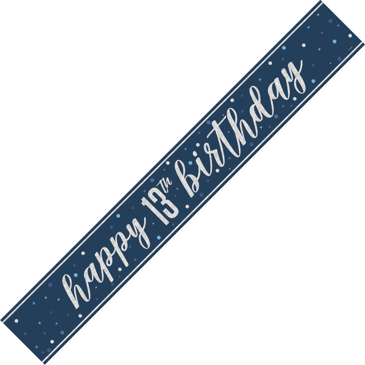 Glitz Blue "Happy 13th Birthday" Foil Banner - 2.74m