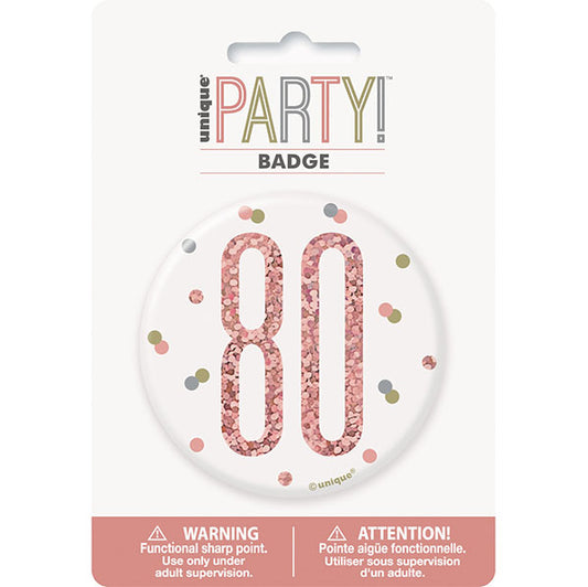 "80" Badge - Glitz Rose Gold