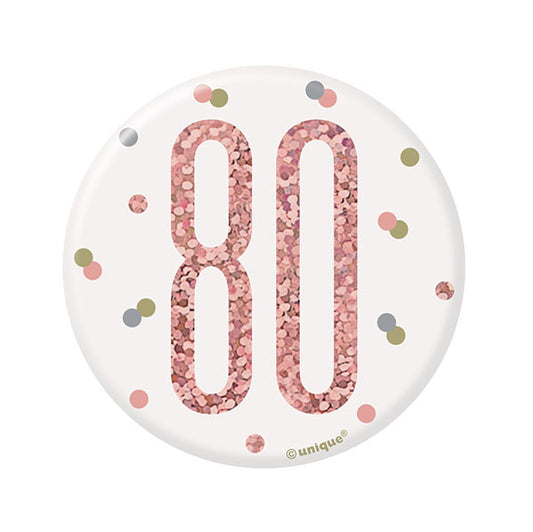 "80" Badge - Glitz Rose Gold