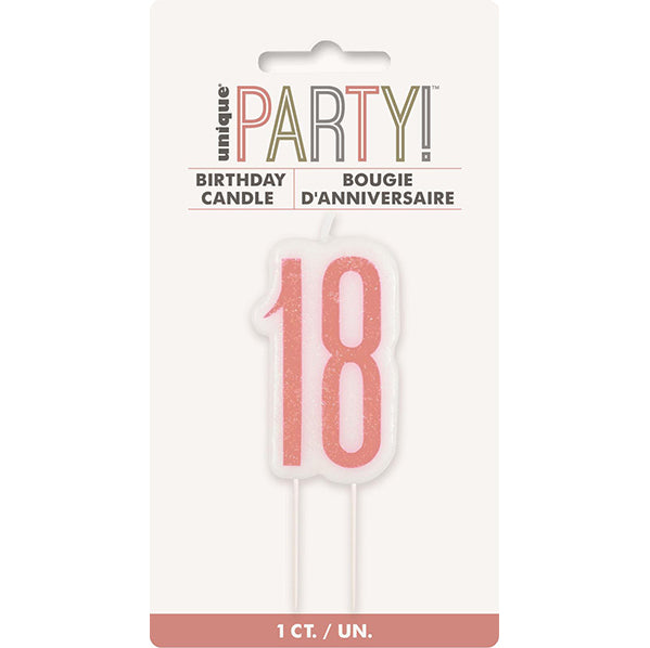 Rose Gold Numeral Pick Candle - 18