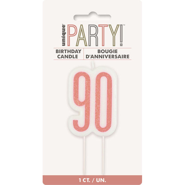 Rose Gold Numeral Pick Candle - 90