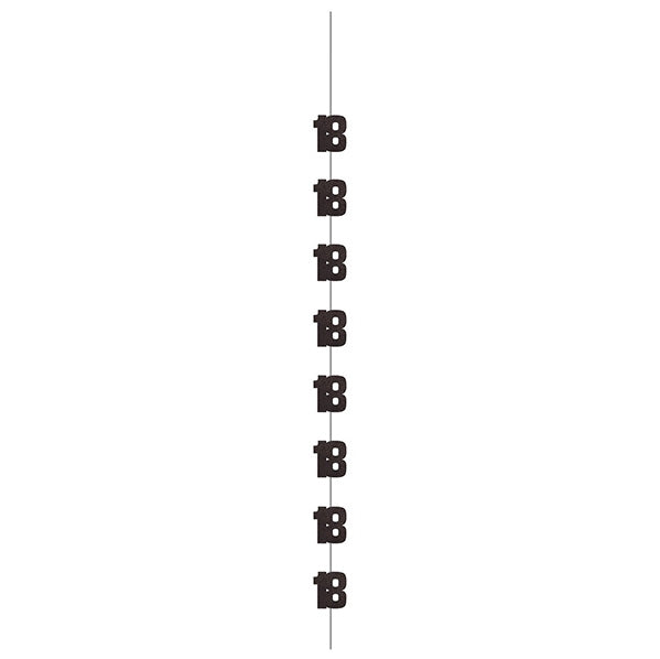 Glitz Black & Silver "18" Hanging Decorations (Pack of 6)