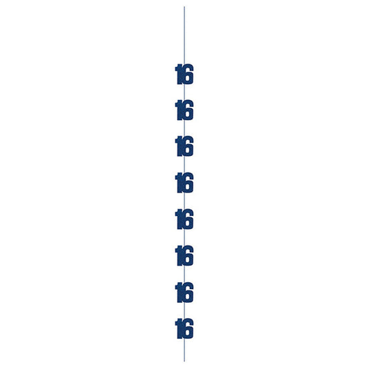 Glitz Blue "16" Hanging Decorations (Pack of 6)