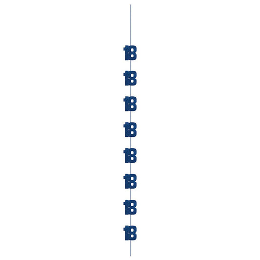 Glitz Blue "18" Hanging Decorations (Pack of 6)