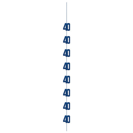 Glitz Blue "40" Hanging Decorations (Pack of 6)