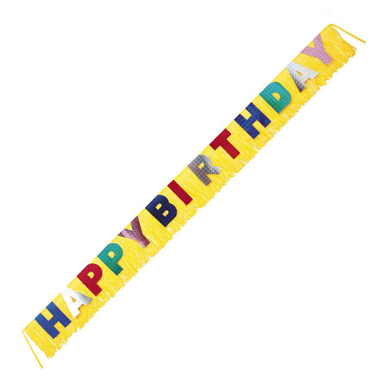 Giant "Happy Birthday" Foil Fringe Banner - 3m