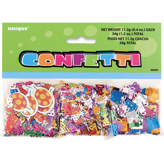 Birthday Confetti Multi Colour 3-Pack (34g)