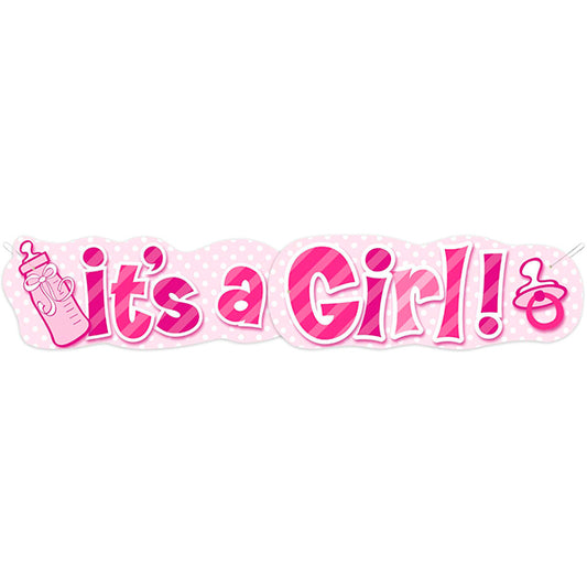 Girl Baby Shower "It's A Girl" Giant Jointed Banner - 1.36m