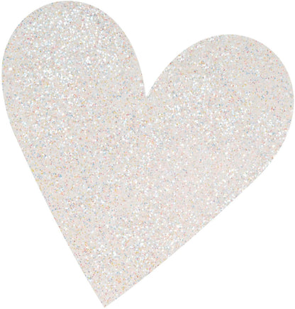 Glitter Heart Cutouts - Assorted Colours & Sizes (Pack of 6)