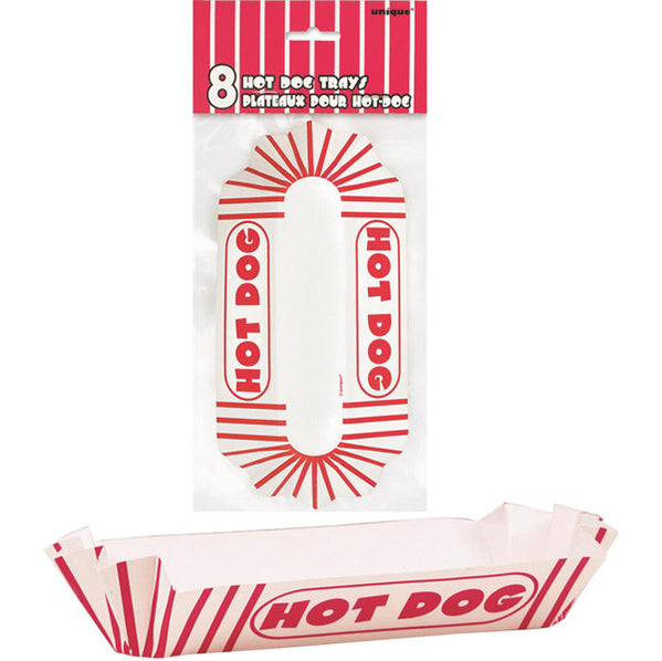 Paper Hot Dog Trays (Pack of 8)