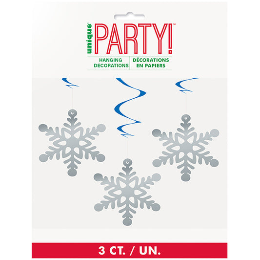 Snowflakes Hanging Decorations (Pack of 3)