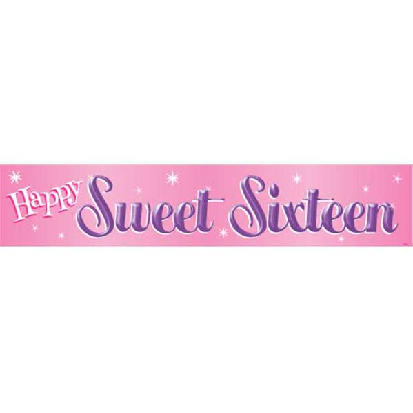 Giant Banner "Happy Sweet Sixteen Birthday" - 3.17m