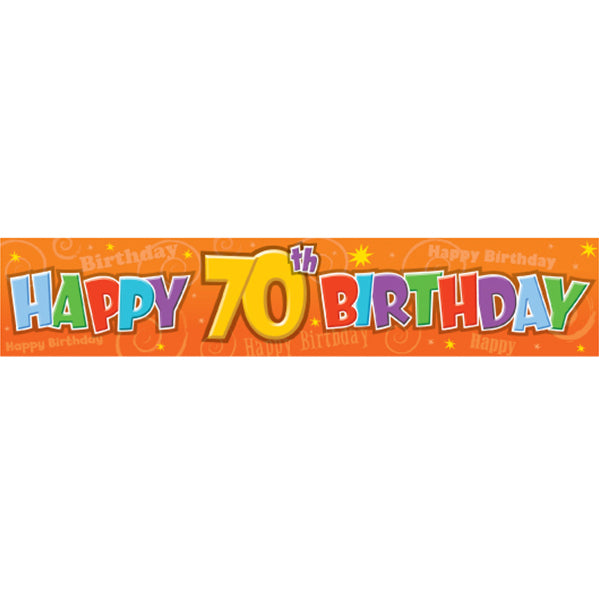 Giant Banner "Happy 70th Birthday" - 3.17m