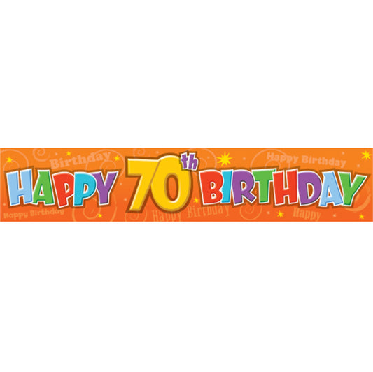 Giant Banner "Happy 70th Birthday" - 3.17m