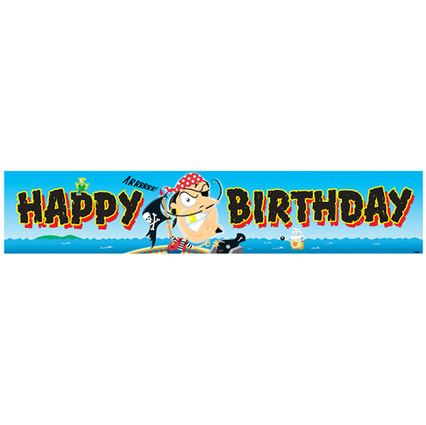 Giant Banner "Happy Birthday" Gold Tooth Pirate - 3.17m