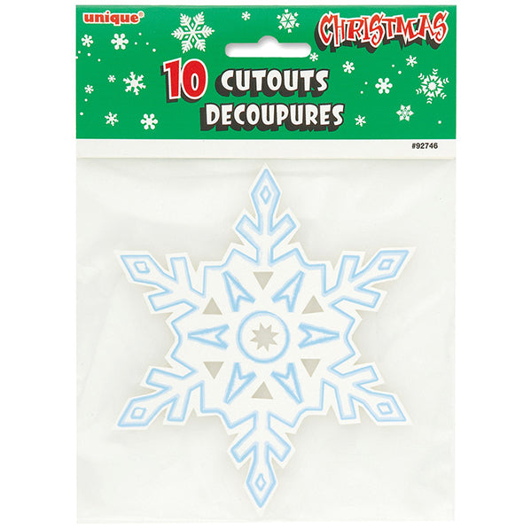 Mini Snowflake Cutout Decorations (Pack of 10)