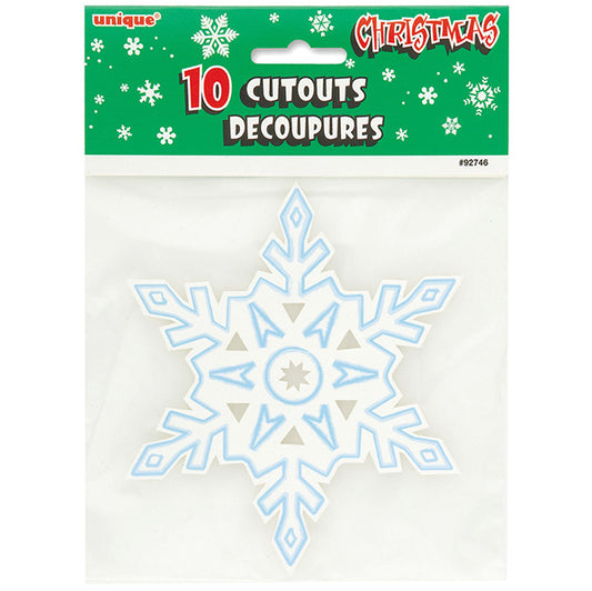 Mini Snowflake Cutout Decorations (Pack of 10)