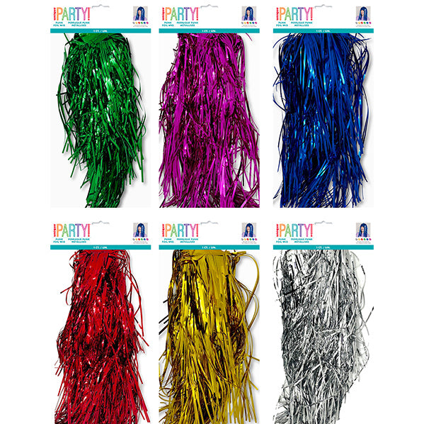 Punk Foil Wigs - Assorted (Pack of 6)