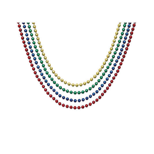 Metallic Bead Necklace - Assorted (Pack of 4)