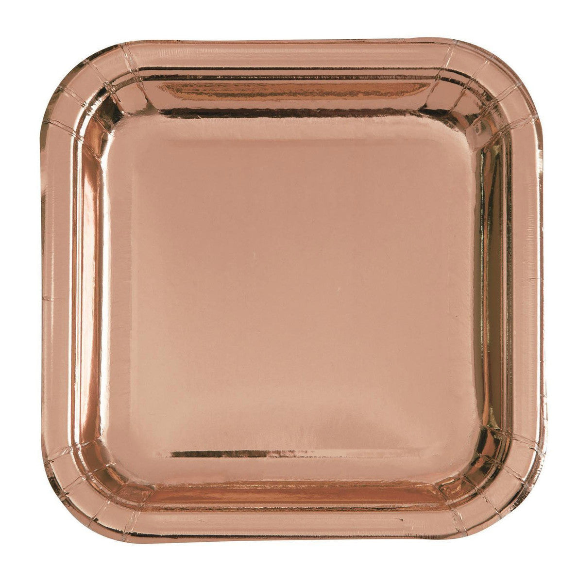 Rose Gold Foil Square Paper Plates 23.4cm (Pack of 8)