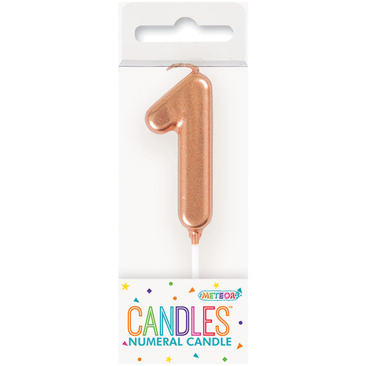 Rose Gold Mini Numeral Pick Candle - 1