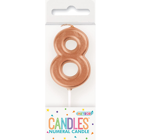 Rose Gold Mini Numeral Pick Candle - 8