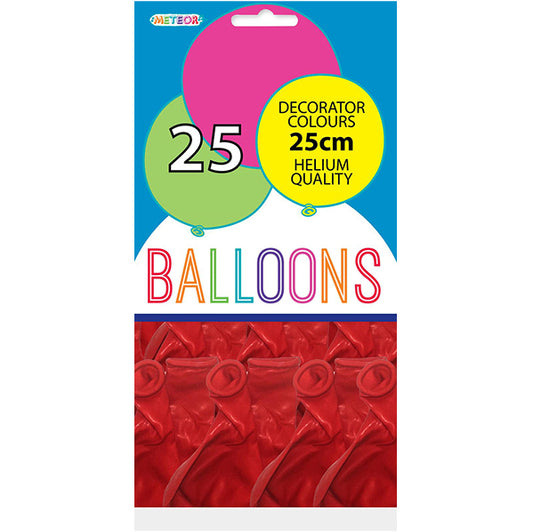 Ruby Red Decorator Balloons 25cm (Pack of 25)