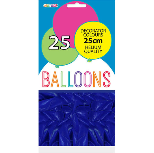 Royal Blue Decorator Balloons 25cm (Pack of 25)