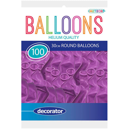 Pretty Purple Decorator Balloons 30cm (Pack of 100)