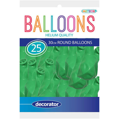 Jade Green Decorator Balloons 30cm (Pack of 25)