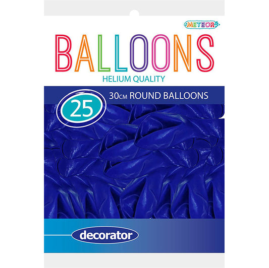 Royal Blue Decorator Balloons 30cm (Pack of 25)