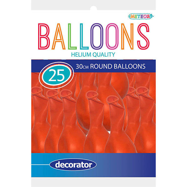 Orange Decorator Balloons 30cm (Pack of 25)