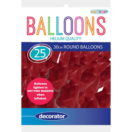 Hot Pink Decorator Balloons 30cm (Pack of 25)