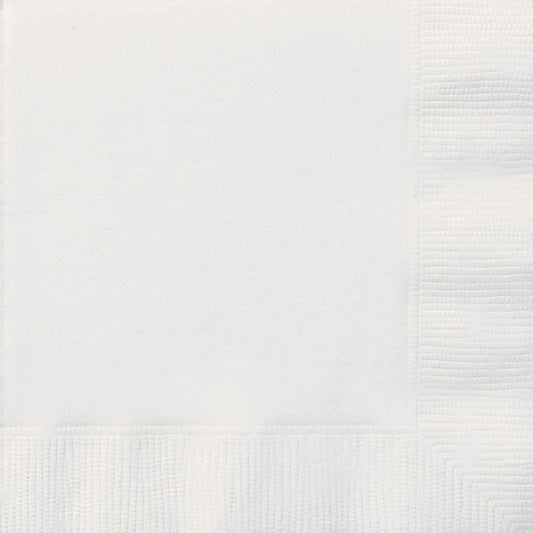 Bright White Beverage Napkins (Pack of 20)