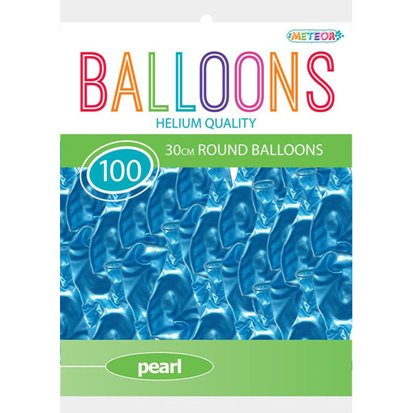 Blue Pearl Balloons 30cm (Pack of 100)