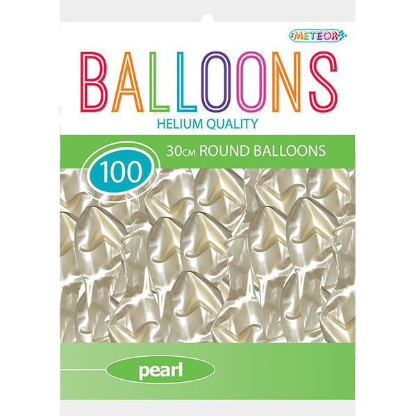 White Pearl Balloons 30cm (Pack of 100)