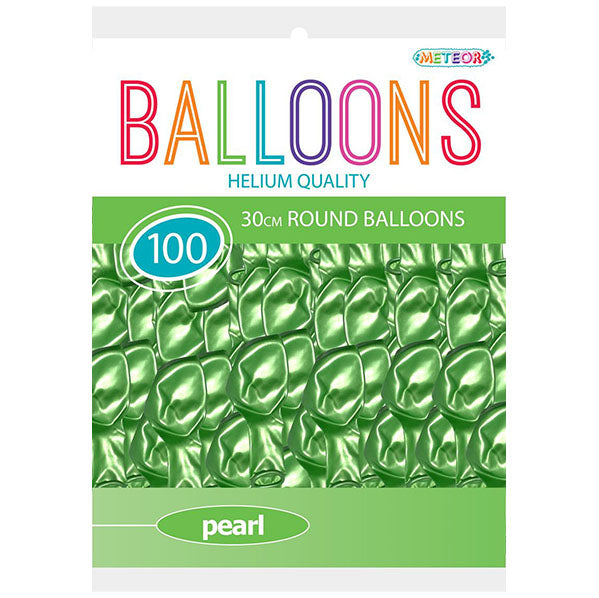 Lime Green Pearl Balloons 30cm (Pack of 100)