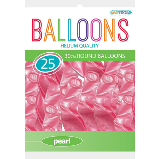 Pink Pearl Balloons 30cm (Pack of 25)