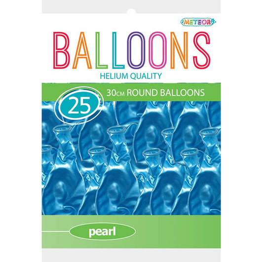 Blue Pearl Balloons 30cm (Pack of 25)