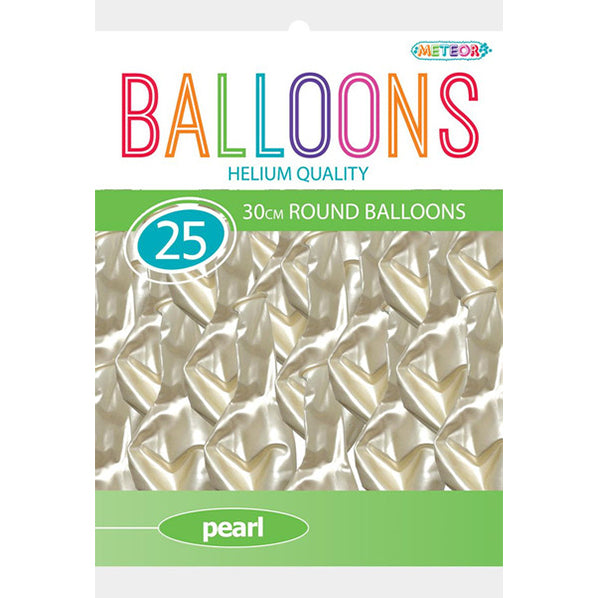 White Pearl Balloons 30cm (Pack of 25)