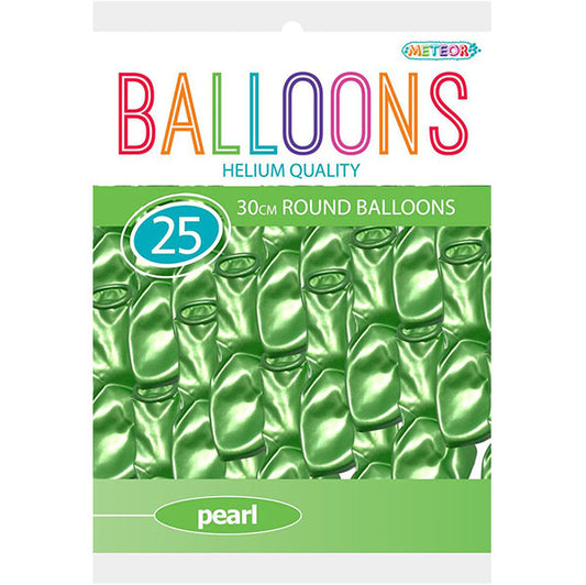 Lime Green Pearl Balloons 30cm (Pack of 25)