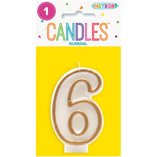 Gold Numeral Candle - 6