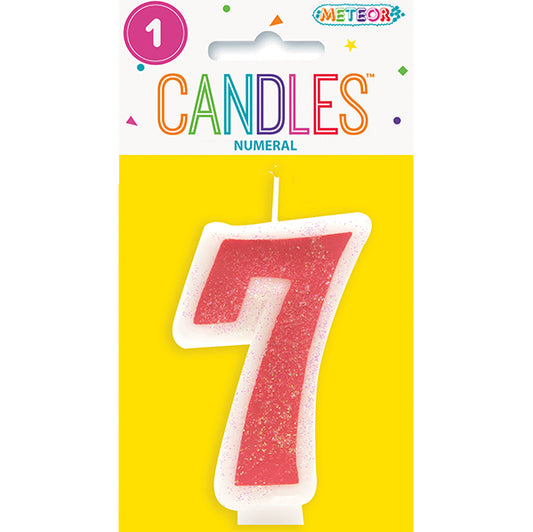 Pink Numeral Candle - 7