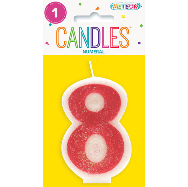 Pink Numeral Candle - 8