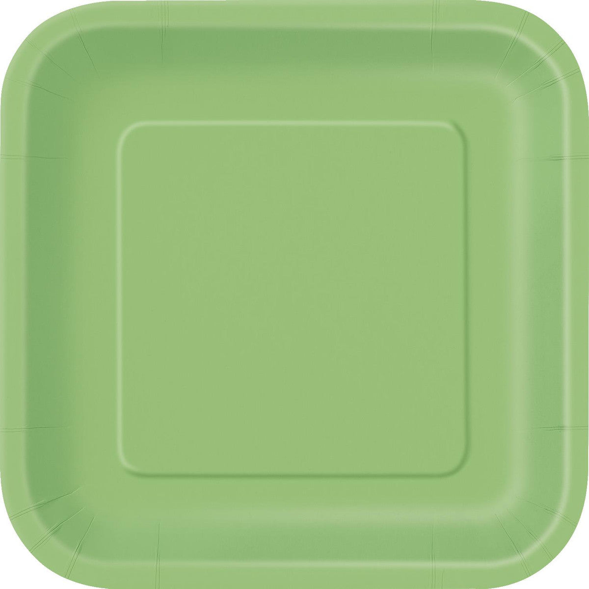 Lime Green Square Paper Plates 18cm (Pack of 8)